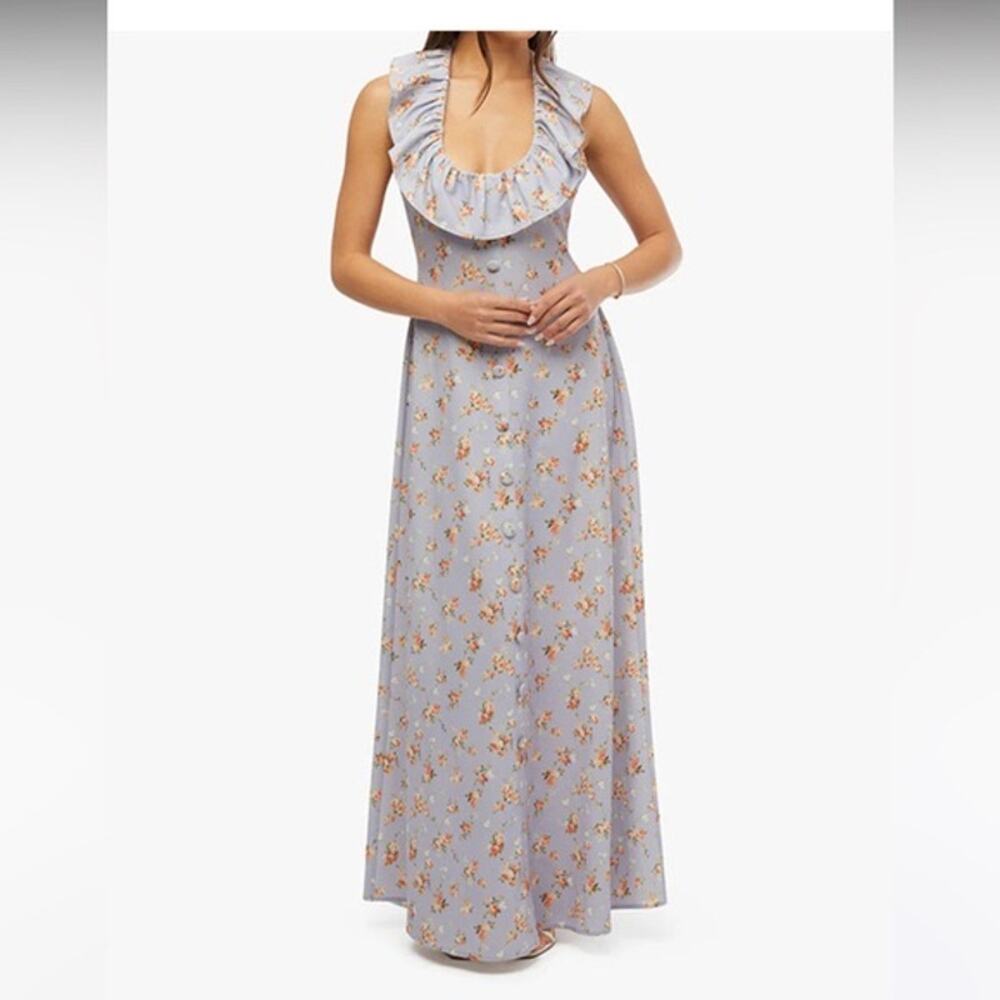WeWoreWhat Ruffle Halter Vintage Floral Button Front Maxi Dress Size Small